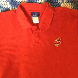 Men’s Chief wahoo Reebok polo shirt size M